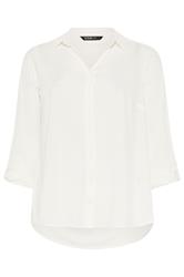 YOURS Curve Ivory White Ribbed Shirt