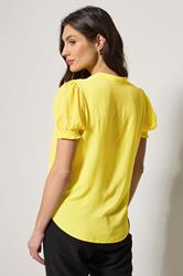 M&Co Yellow Frill Front Short Sleeve Blouse | M&Co 4