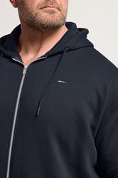 BadRhino Big & Tall Navy Blue Zip Through Hoodie | BadRhino  4