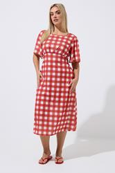 LIMITED COLLECTION Plus Size Red Gingham Dress | Yours Clothing 3