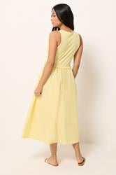 PixieGirl Petite Women's Yellow Ruffle Detail Midi Dress | PixieGirl 4