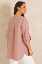EVANS Plus Size Pink Utility Cotton Shirt | Evans 2