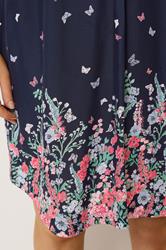 YOURS Plus Size Navy Blue Floral Tunic Dress | Yours Clothing 4