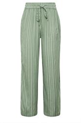 M&Co Sage Green Stripe Wide Leg Trousers | M&Co 5