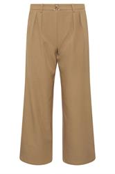 PixieGirl Petite Natural Brown Buckle Wide Leg Trousers
