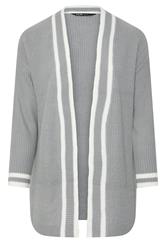 YOURS Plus Size Grey Contrast Edge Cardigan | Yours Clothing 1