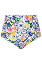 YOURS Plus Size Blue Mediterranean Tile Super High Waisted Bikini Briefs | Yours Clothing 6