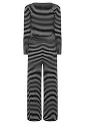 PixieGirl Petite Women's Set Black Stripe Cotton Button Top & Wide Leg Trousers | PixieGirl 6