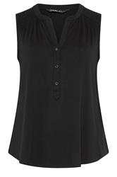 YOURS Curve Black Notch Neck Swing Blouse