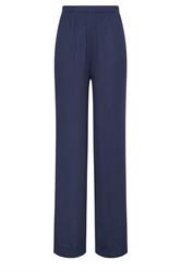 LTS Tall Navy Blue Ribbed Wide Leg Trousers