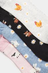 YOURSET 4 PACK Plus Size Pink Farm Animal Print Trainer Liner Socks | Yours Clothing 4