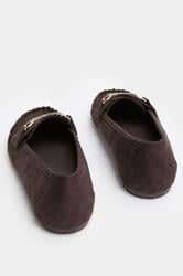 Chocolate Brown Faux Suede Loafers In Wide E Fit | Yours Clothing 4