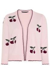 YOURS Curve Pink Scallop Cherry Cardigan