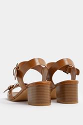 LTS Brown Buckle Block Heel In Standard Fit | Long Tall Sally 5