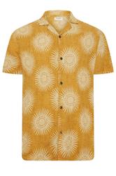 JACK & JONES Big & Tall Amber Brown Sun Print Resort Shirt