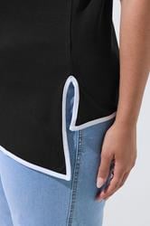 LIMITED COLLECTION Plus Size Black Contrast Trim Top | Yours Clothing 4