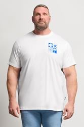 BadRhino Big & Tall White & Blue Graphic T-Shirt | BadRhino 1