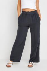 PixieGirl Petite Women's Black Acid Wash Wide Leg Trousers | PixieGirl 1