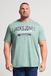 JACK & JONES Big & Tall Mineral Blue Graphic T-Shirt | BadRhino 3