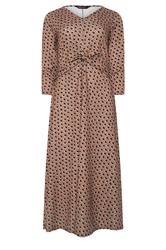 M&Co Mocha Brown Spot Twist Front Dress | M&Co 5