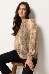 M&Co Brown Snake Print Blouse | M&Co 3