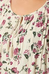 YOURS Plus Size Ivory White Floral Tie Detail Top | Yours Clothing 4