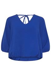 STAR Blue Bubble Hem Top