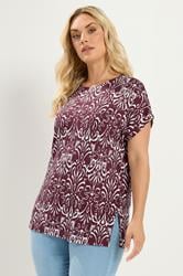 YOURS Plus Size Red Ikat T-Shirt | Yours Clothing 3