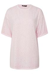 YOURS camiseta rosa con estampado animal de tejido burnout