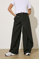 PixieGirl Petite Women's Black Wrap Wide Leg Trousers | PixieGirl 1