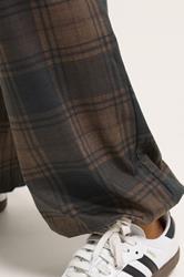 PixieGirl Petite Women's Brown Check Balloon Trousers | PixieGirl 4