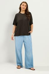YOURS Plus Size Brown Soft Touch Raglan T-Shirt | Yours Clothing 1