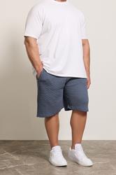 KAM Big & Tall Indigo Blue Jacquard Textured Shorts | BadRhino 3