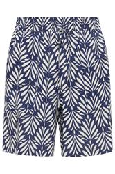 M&Co Women's Navy Blue & White Leaf Print Shorts | M&Co 5