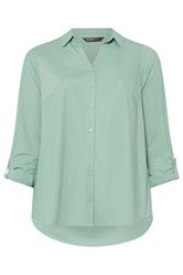 YOURS Curve Sage Green Ribbed Shirt