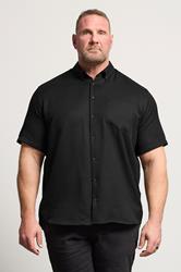 KAM Big & Tall Black Dobby Textured Shirt | BadRhino 3