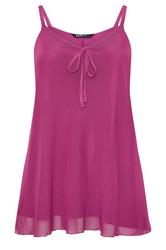 YOURS Curve Pink Mesh Vest Top