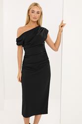 STAR Black Draped Midi Dress | StarByJM 3