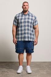 BadRhino Big & Tall Blue Check Print Short Sleeve Shirt | BadRhino 2