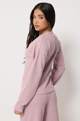 PixieGirl Petite Women's Set Pink Ribbed Top & Trousers | PixieGirl 4