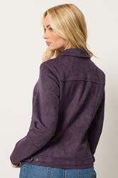M&Co Purple Faux Suede Biker Jacket | M&Co 2
