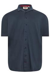 D555 Big & Tall Navy Blue Short Sleeve Resort Shirt | BadRhino 2