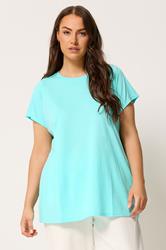 YOURS Plus Size Blue Core Basic T-Shirt | Yours Clothing 3