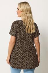 Yours Plus Size Black Leopard Print Swing T-Shirt | Yours Clothing 2