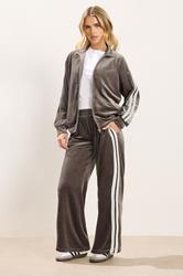 PixieGirl Petite Women's Brown Side Stripe Velvet Jacket | PixieGirl 2