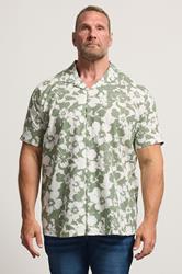 BadRhino Big & Tall Green Leaf Print Short Sleeve Shirt | BadRhino 1