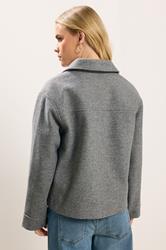 PixieGirl Petite Women's Grey Marl Brushed Jacket | PixieGirl 2