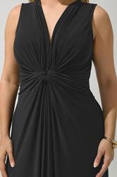 YOURS LONDON Plus Size Black Abstract Knot Detail Dress | Yours Clothing 4