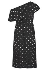 LIMITED COLLECTION Plus Size Black Polka Dot Frill Dress | Yours Clothing 6