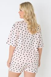 YOURS Plus Size Pink Polka Dot Sleep Tee Top | Yours Clothing 4